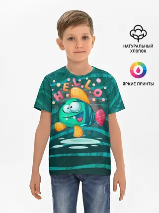 Детская базовая футболка / Рыбка Hello
