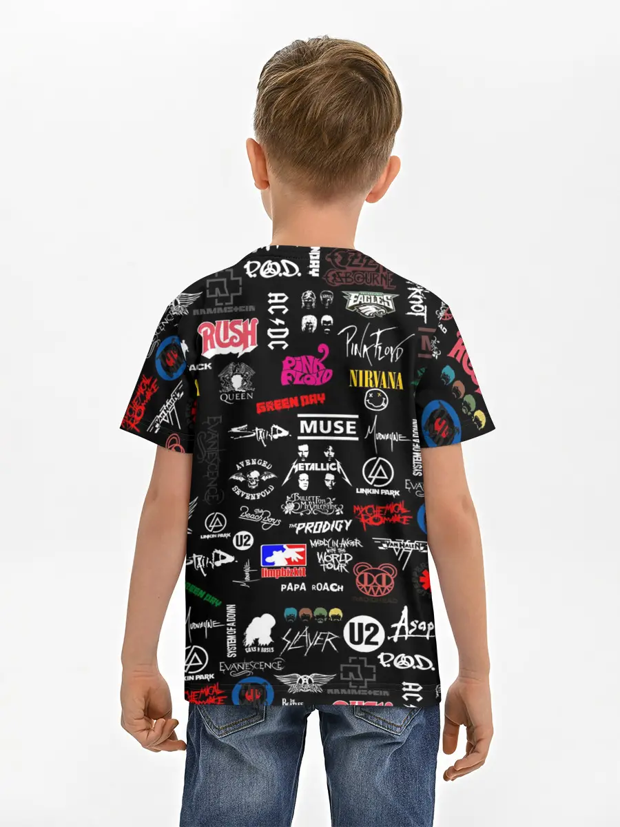 Детская базовая футболка / ЛОГОТИПЫ РОК ГРУПП | PATTERN