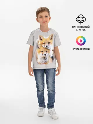 Детская базовая футболка / Лисята
