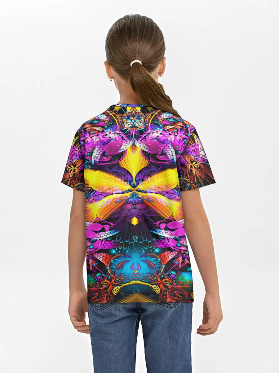 Детская базовая футболка / ФРАКТАЛЬНЫЕ ЦВЕТЫ