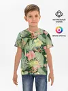 Детская базовая футболка / Тропические растения и цветы