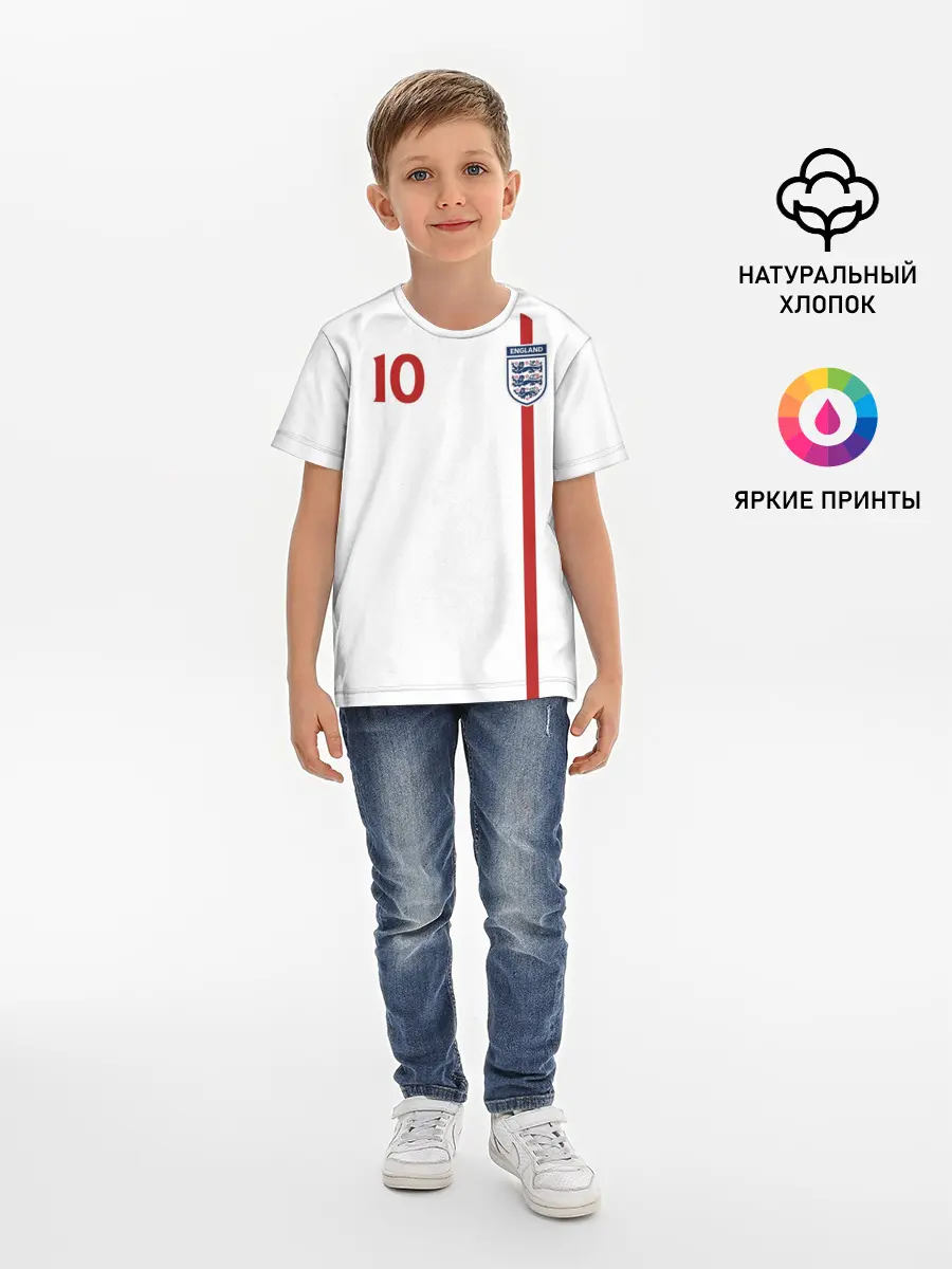 Детская базовая футболка / Майкл Оуэн Англия Ретро