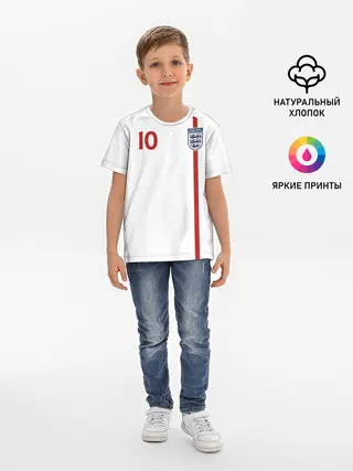 Детская базовая футболка / Майкл Оуэн Англия Ретро