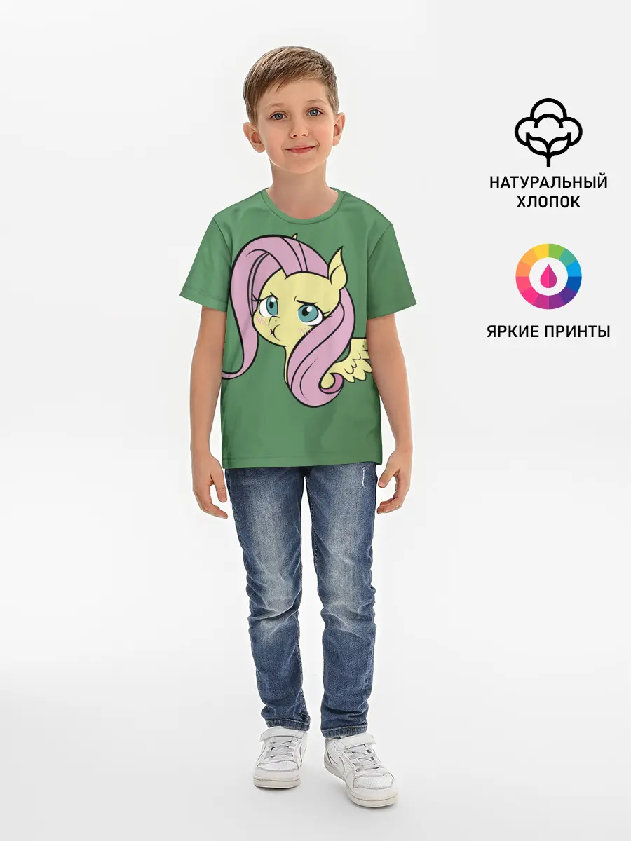 Детская базовая футболка / Милая Флаттершайн