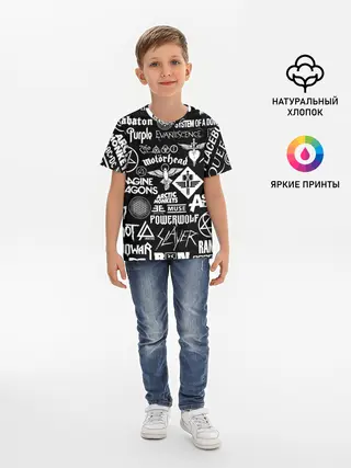 Детская базовая футболка / ЛОГОТИПЫ РОК ГРУПП