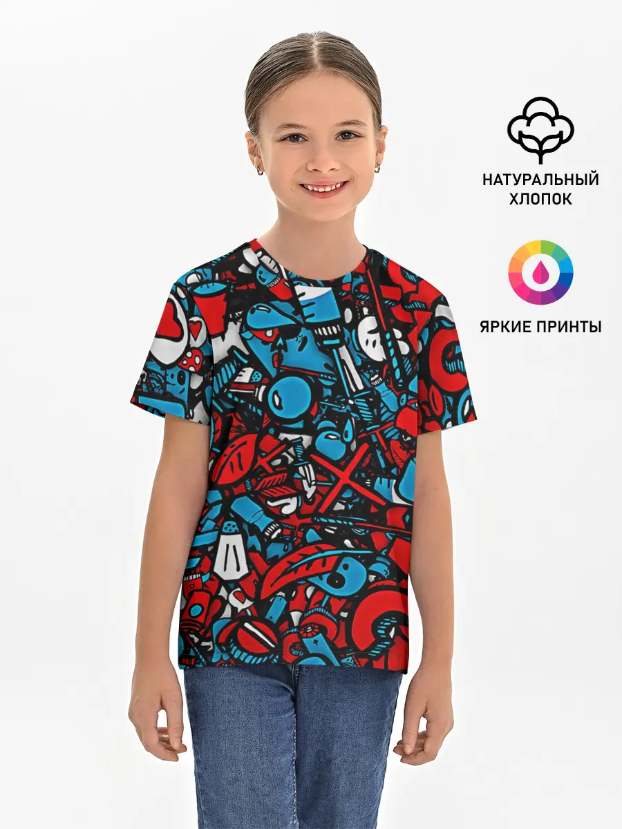 Детская базовая футболка / Красно синие безумие