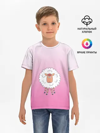Детская базовая футболка / веселая овечка