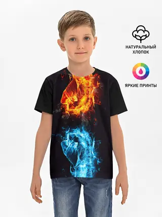 Детская базовая футболка / Огонь и Вода