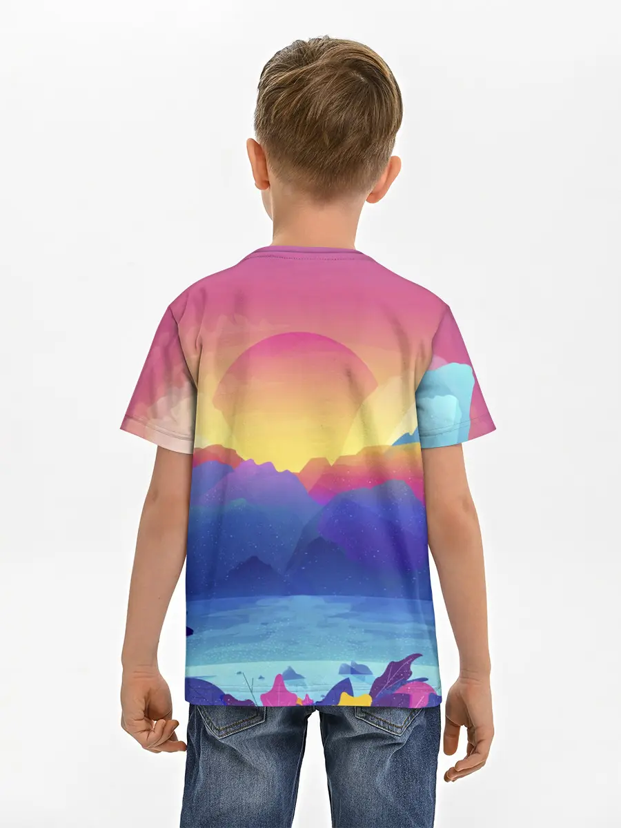 Детская базовая футболка / Красочные Горы