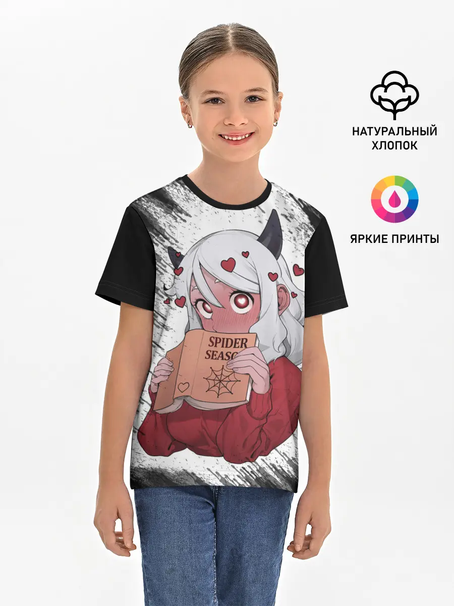 Детская базовая футболка / Малина очерк Helltaker