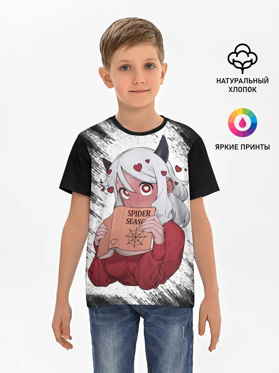 Детская базовая футболка / Малина очерк Helltaker