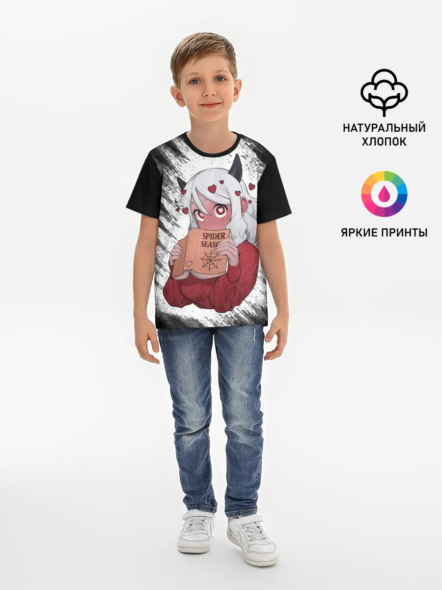 Детская базовая футболка / Малина очерк Helltaker