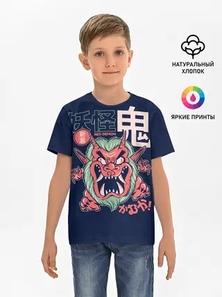 Детская базовая футболка / Anime Oni Demon Yokai