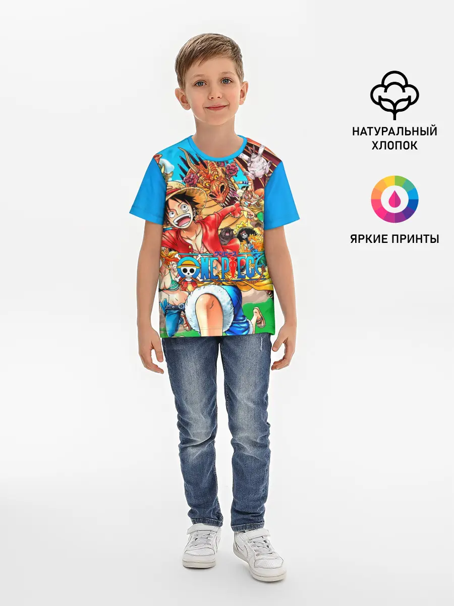 Детская базовая футболка / куча мала One Piece