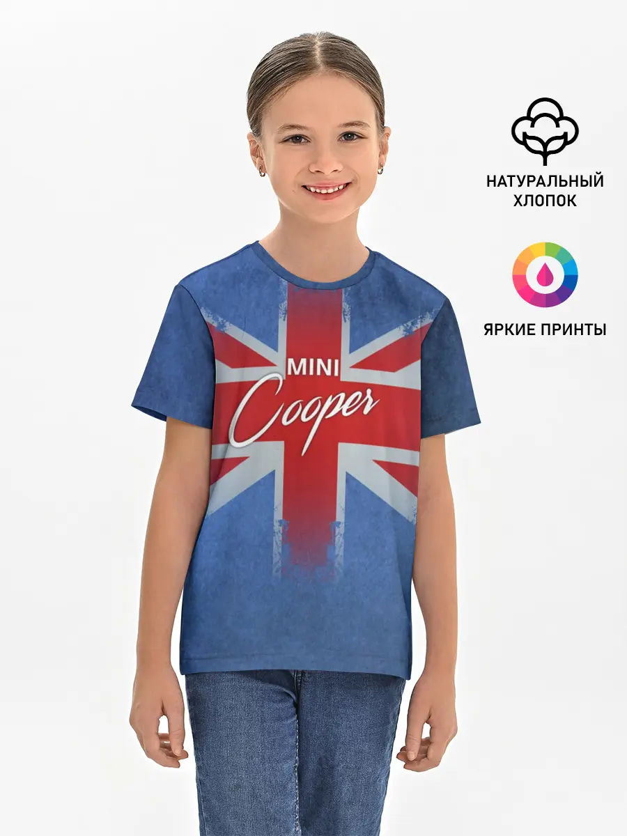 Детская базовая футболка / Mini cooper Великобритания