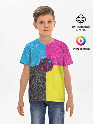 Детская базовая футболка / Октагон на фоне АПВ 4.1.14