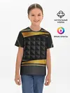 Детская базовая футболка / 3D luxury black gold Плиты 3Д
