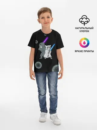 Детская базовая футболка / Котики vs Вирус