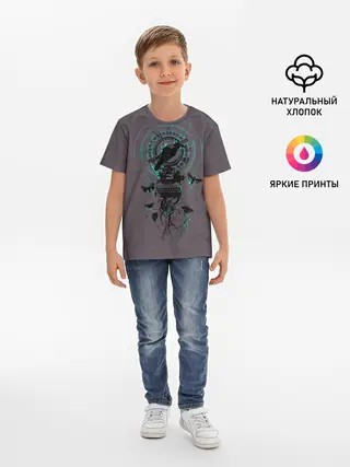 Детская базовая футболка / Черный ворон