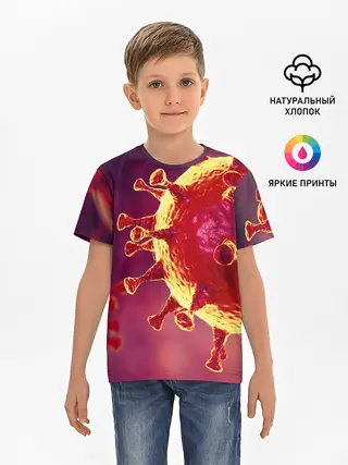 Детская базовая футболка / Коронавирус