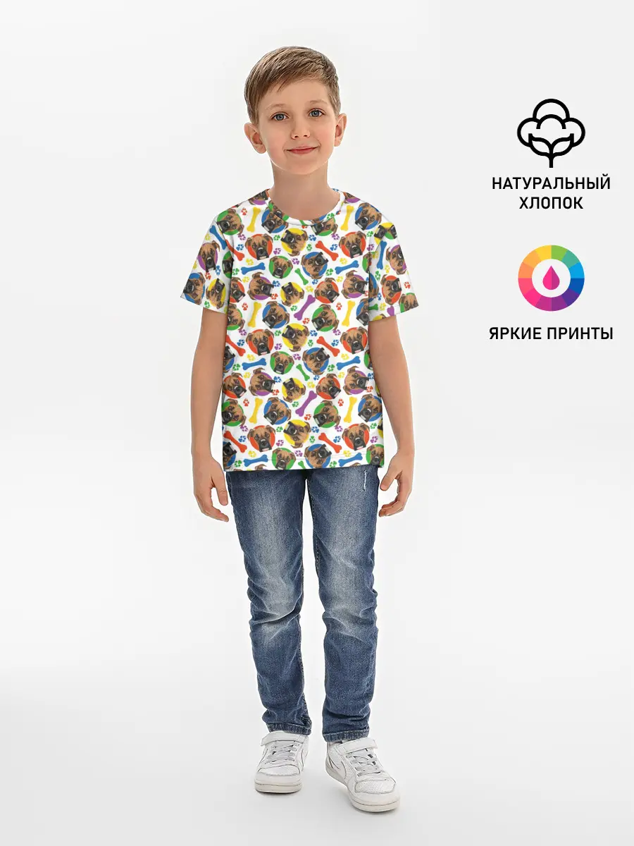 Детская базовая футболка / Немецкий Боксёр