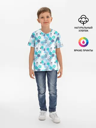Детская базовая футболка / Зимние Снежные Узоры