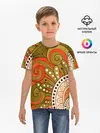 Детская базовая футболка / Детский оранжево-болотный