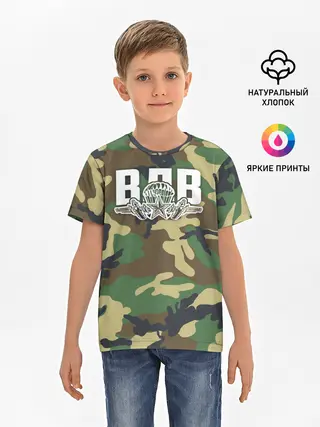 Детская базовая футболка / ВДВ камуфляж