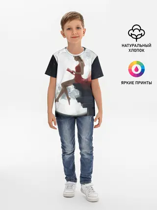Детская базовая футболка / На Луне