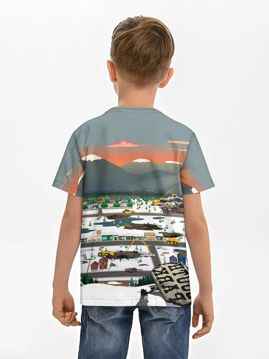 Детская базовая футболка / Южный Парк разрушенный город