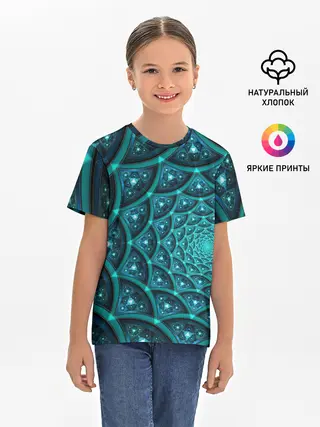 Детская базовая футболка / Асимметрия узор круги фигуры