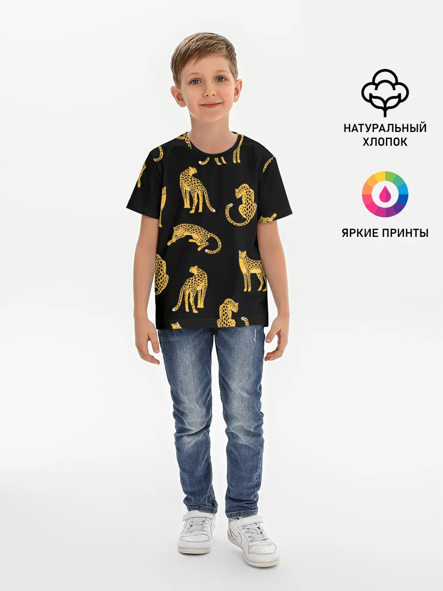 Детская базовая футболка / Леопарды