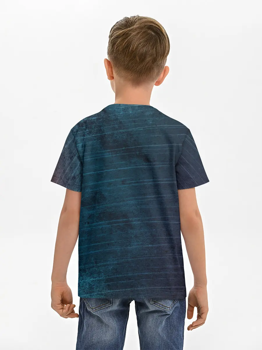 Детская базовая футболка / Texture. Blue Ripples