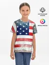 Детская базовая футболка / Америка Флаг