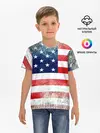Детская базовая футболка / Америка Флаг
