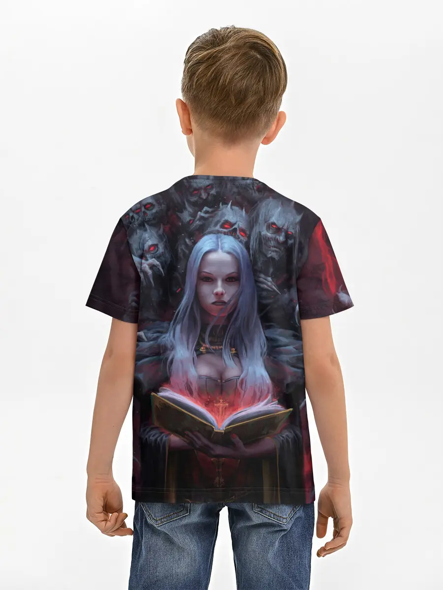 Детская базовая футболка / Demonic book