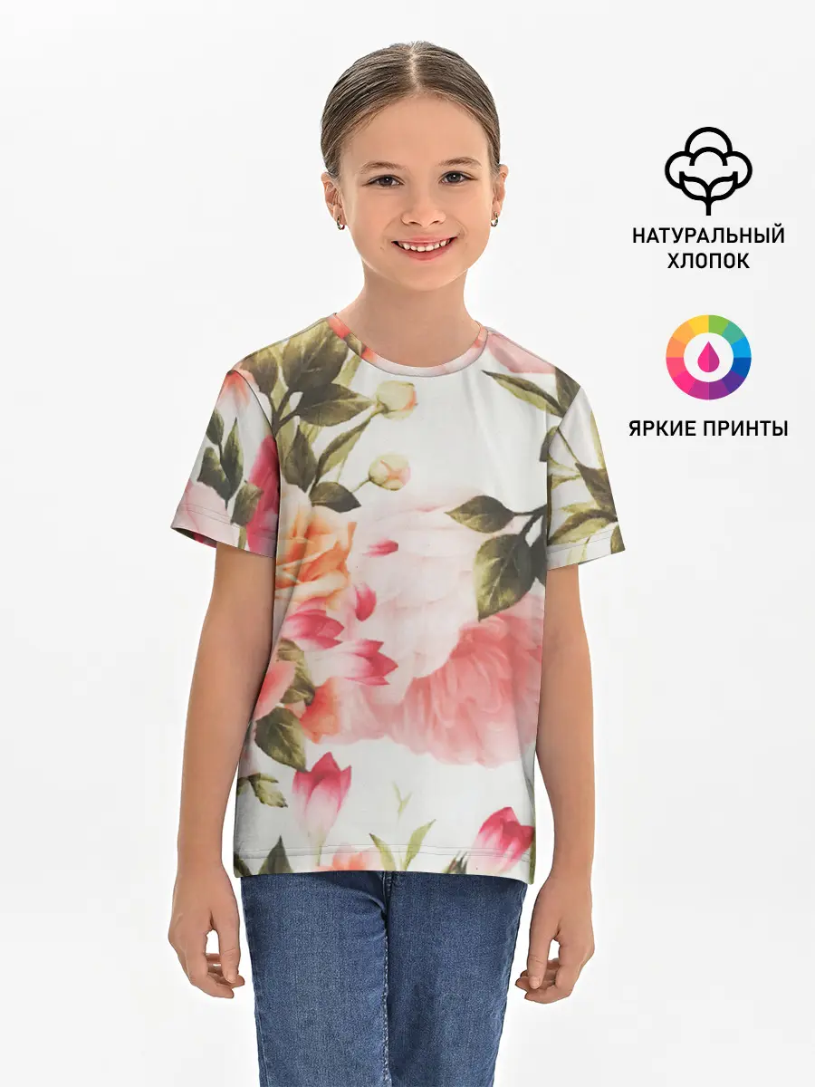 Детская базовая футболка / Нежный букет