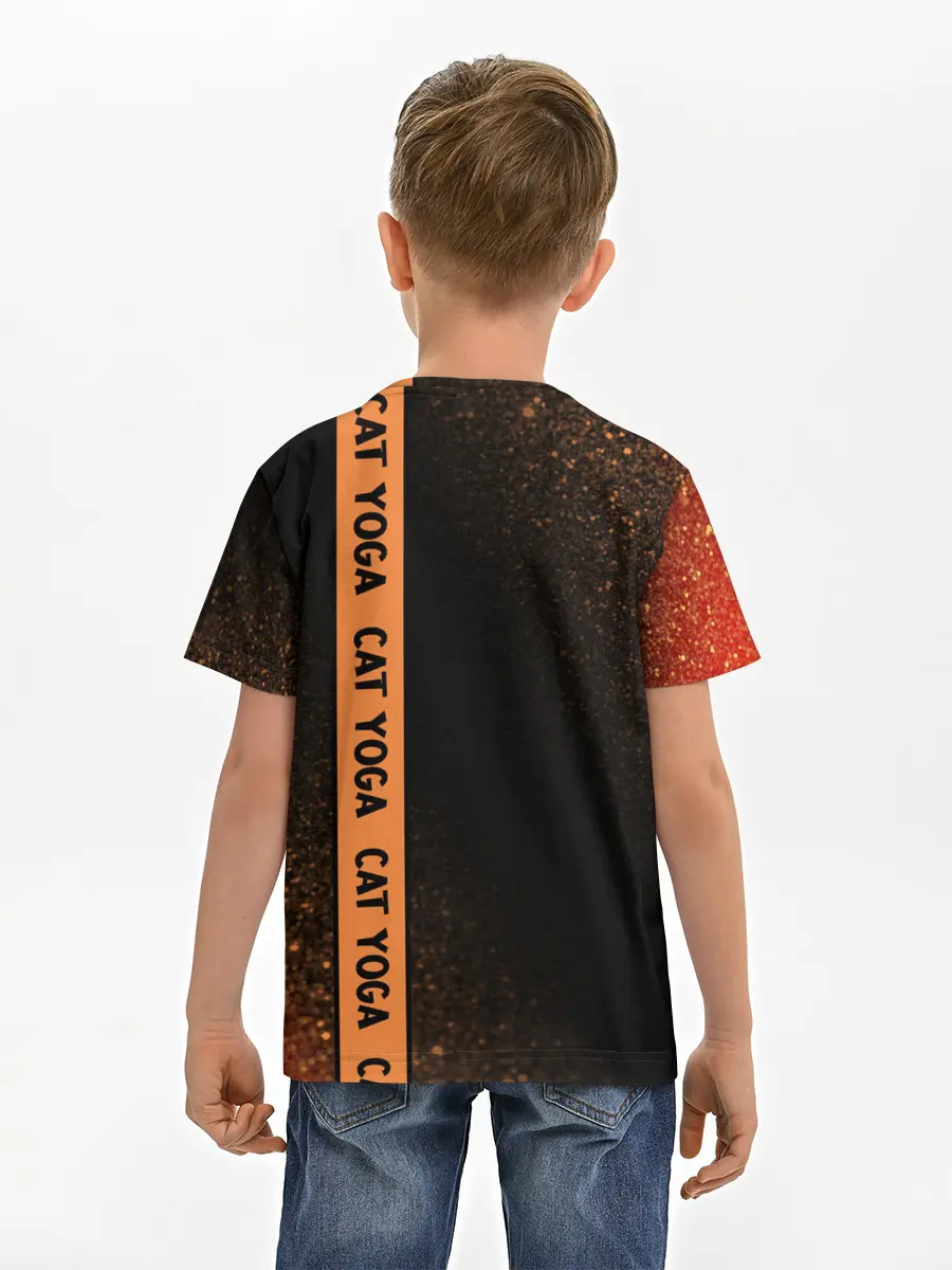 Детская базовая футболка / Йога Кошка - Шум