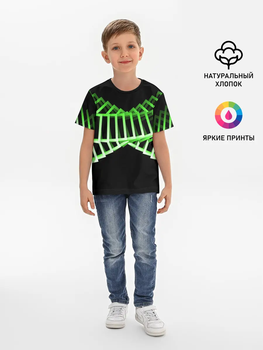 Детская базовая футболка / Неоновые квадраты