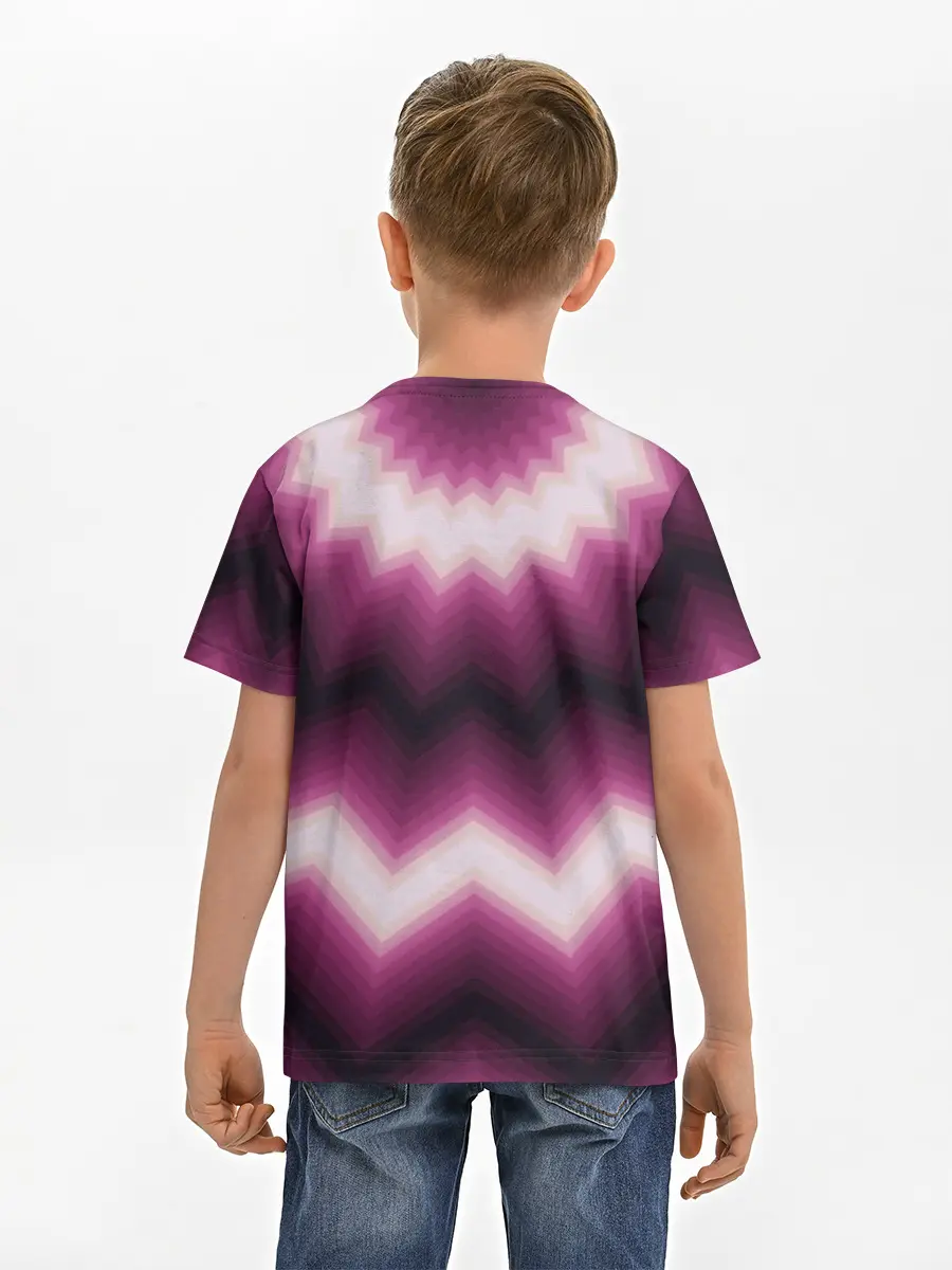 Детская базовая футболка / Черно-пурпурный калейдоскоп