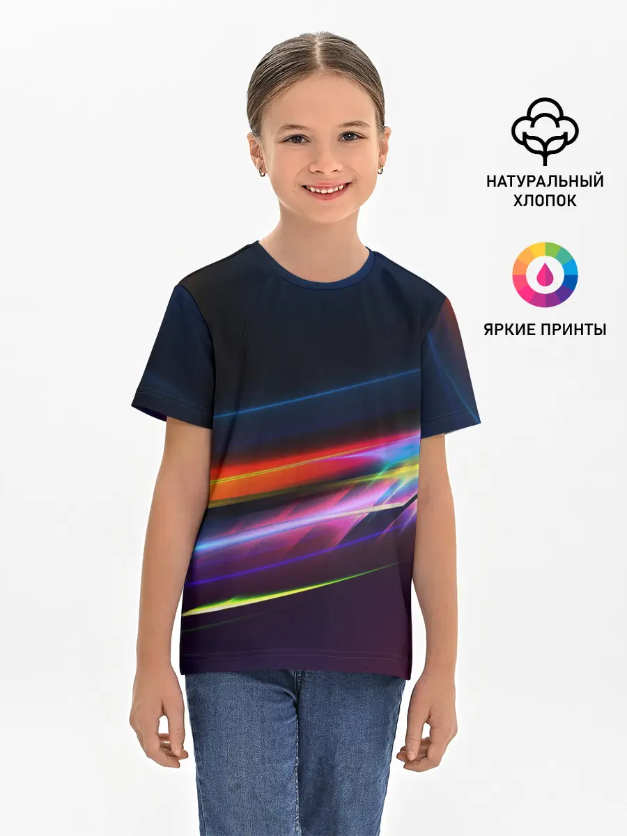 Детская базовая футболка / NEON STRIPES