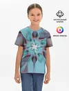 Детская базовая футболка / Абстрактный цветок. Голубой.