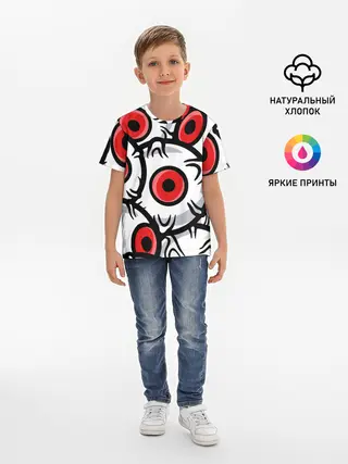 Детская базовая футболка / ГЛАЗА ЗЛОДЕЯ | RED EYES