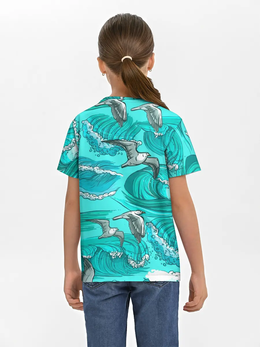 Детская базовая футболка / Чайки в море