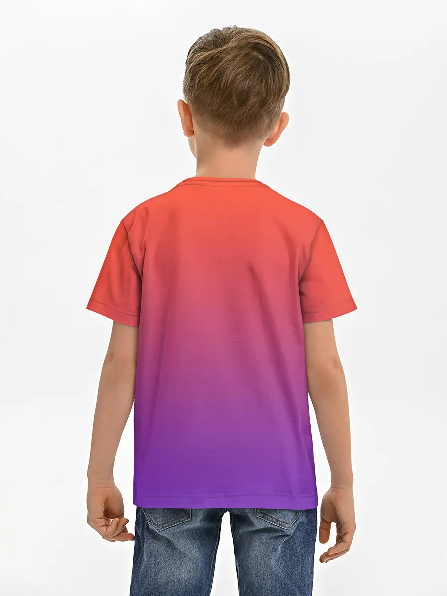 Детская базовая футболка / Оранжевый и Фиолетовый