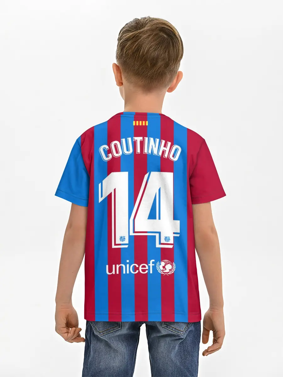 Детская базовая футболка / Форма Коутиньо Барселона 21/22