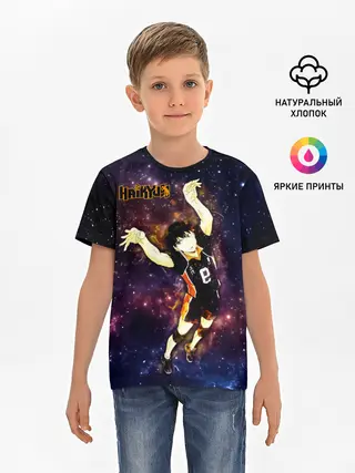 Детская базовая футболка / Космический Тобио Кагеяма Haikyuu!!