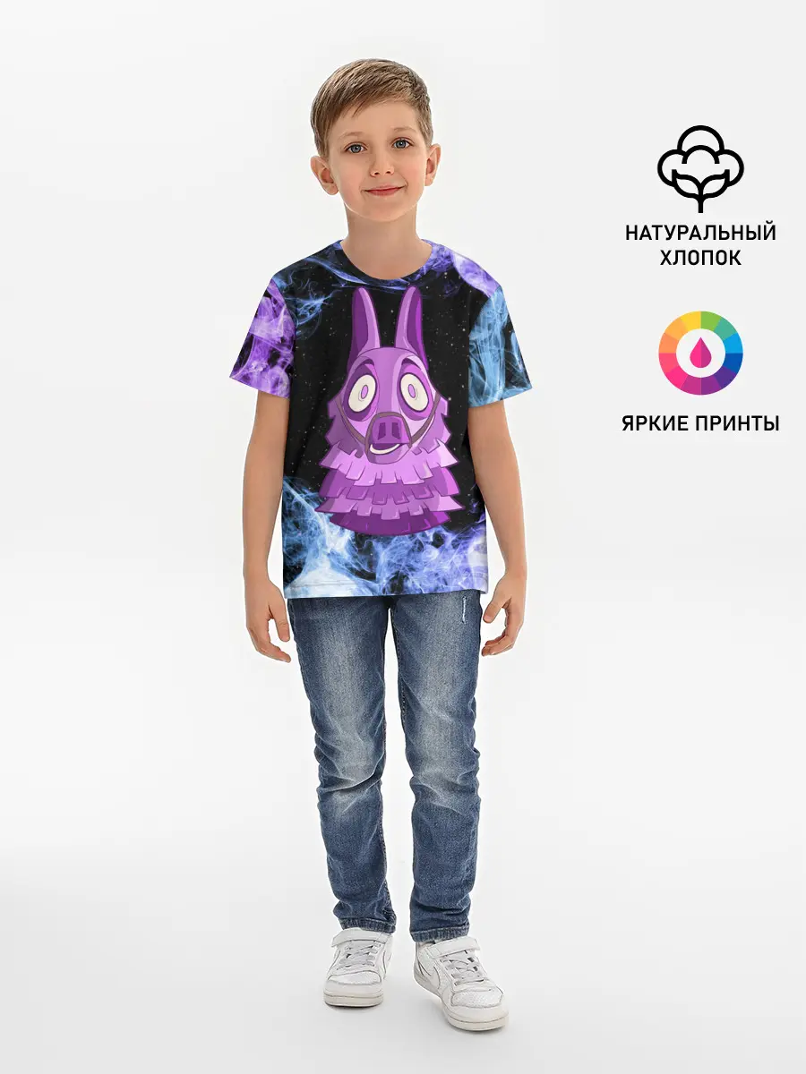 Детская базовая футболка / Lama Fortnite