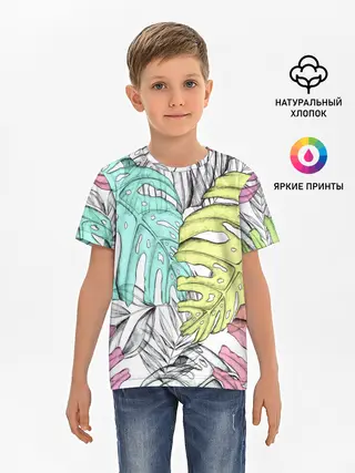 Детская базовая футболка / ТЕКСТУРА ТРОПИКИ