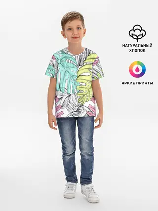 Детская базовая футболка / ТЕКСТУРА ТРОПИКИ